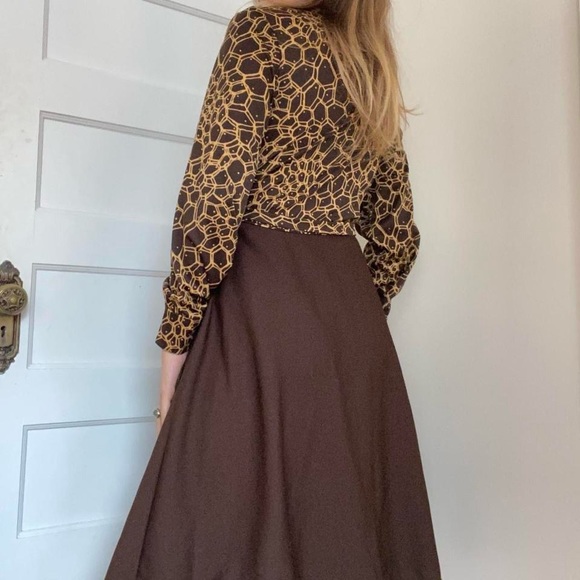 70s poly wrap dress - Picture 3 of 4